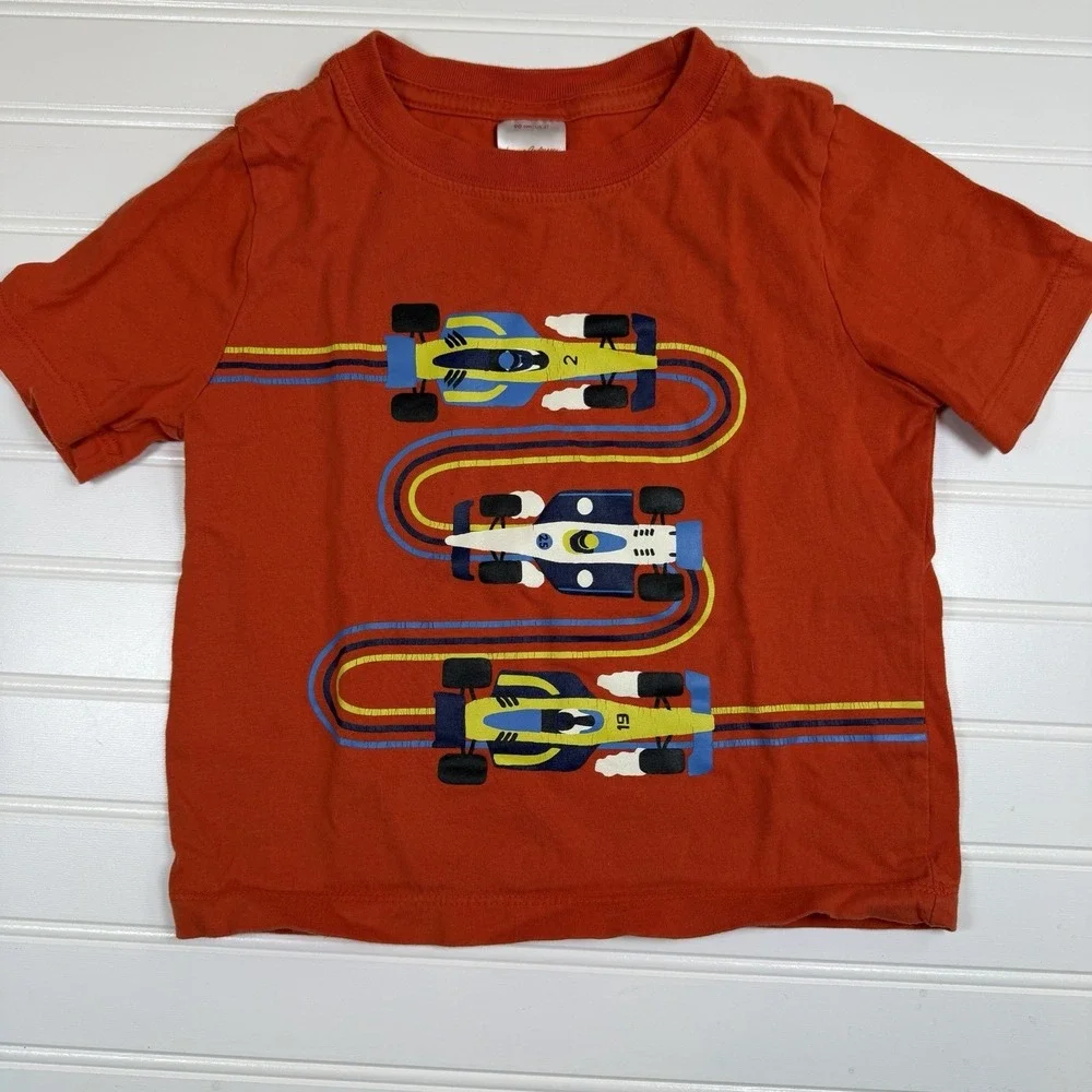Lot‎ Of Hanna Andersson Short Sleeve T-Shirts Boys 3T Orange Cars Green Stripes